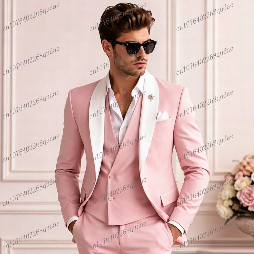 Mens Formal - Abito Formale da Uomo Rosa con