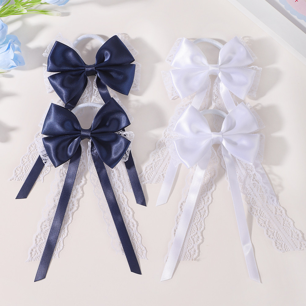 Satin Bow Tie - 2 Pezzi Elastici per Capelli in